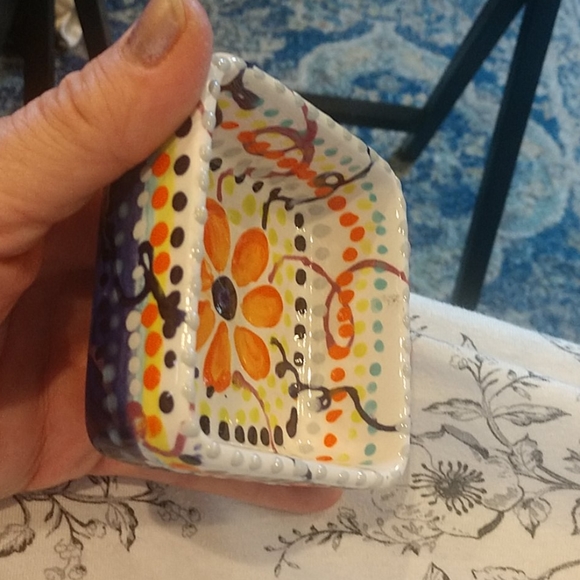 5 For 25.00/Handmade Trinket/sauce dish,petite,Floral painted - Picture 1 of 5
